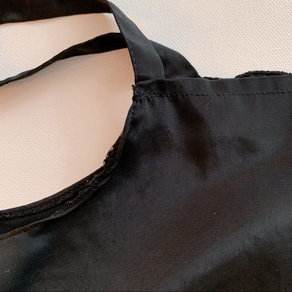 Chagall Black Camisole Sz 10 Floral Lace Trim - Picture 13 of 14